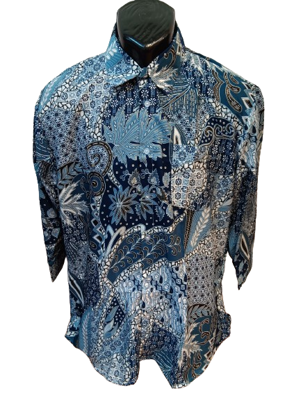 Grey Blue Batik