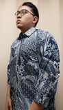 Grey Blue Batik