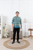 Turquoise Cream Songket