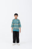 Turquoise Cream Songket